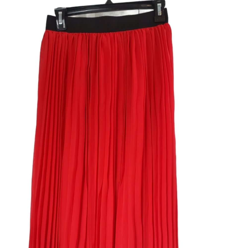 Rachel Zoe bright red pleated midi Skirt